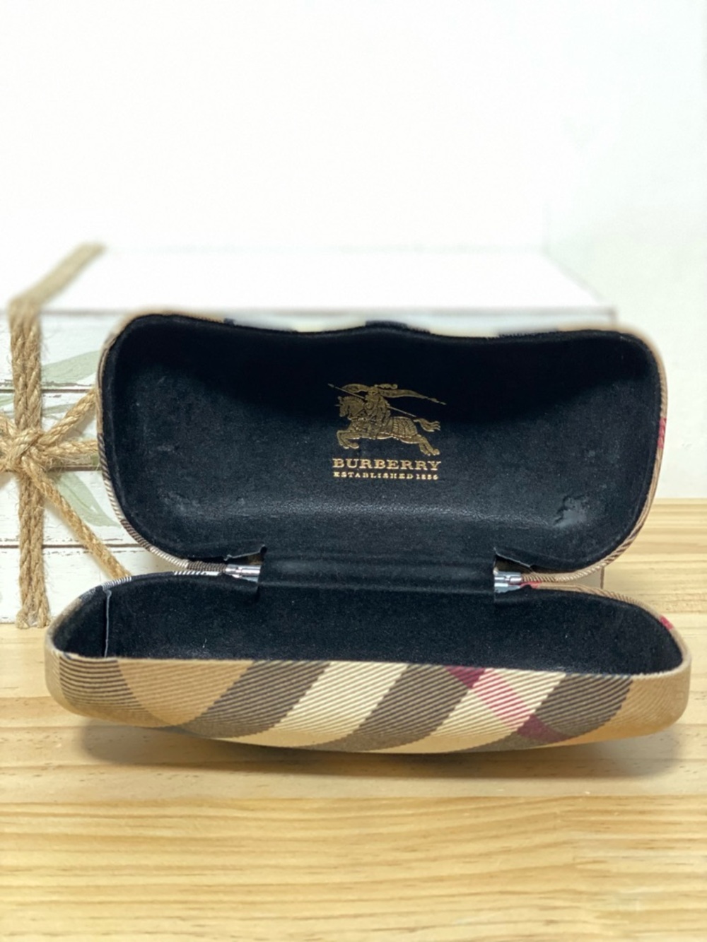 Burberry Nova Check Eyeglass Case - Tan/Brown/Black